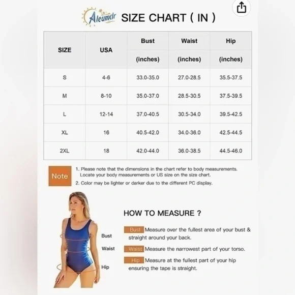Aleumdr Womens Vintage Tummy Control One Piece Swimsuits Swimdress Push up - Picture 3 of 6